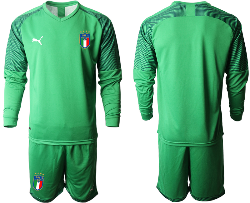 Men 2021 European Cup Italy green goalkeeper long sleeve soccer jerseys